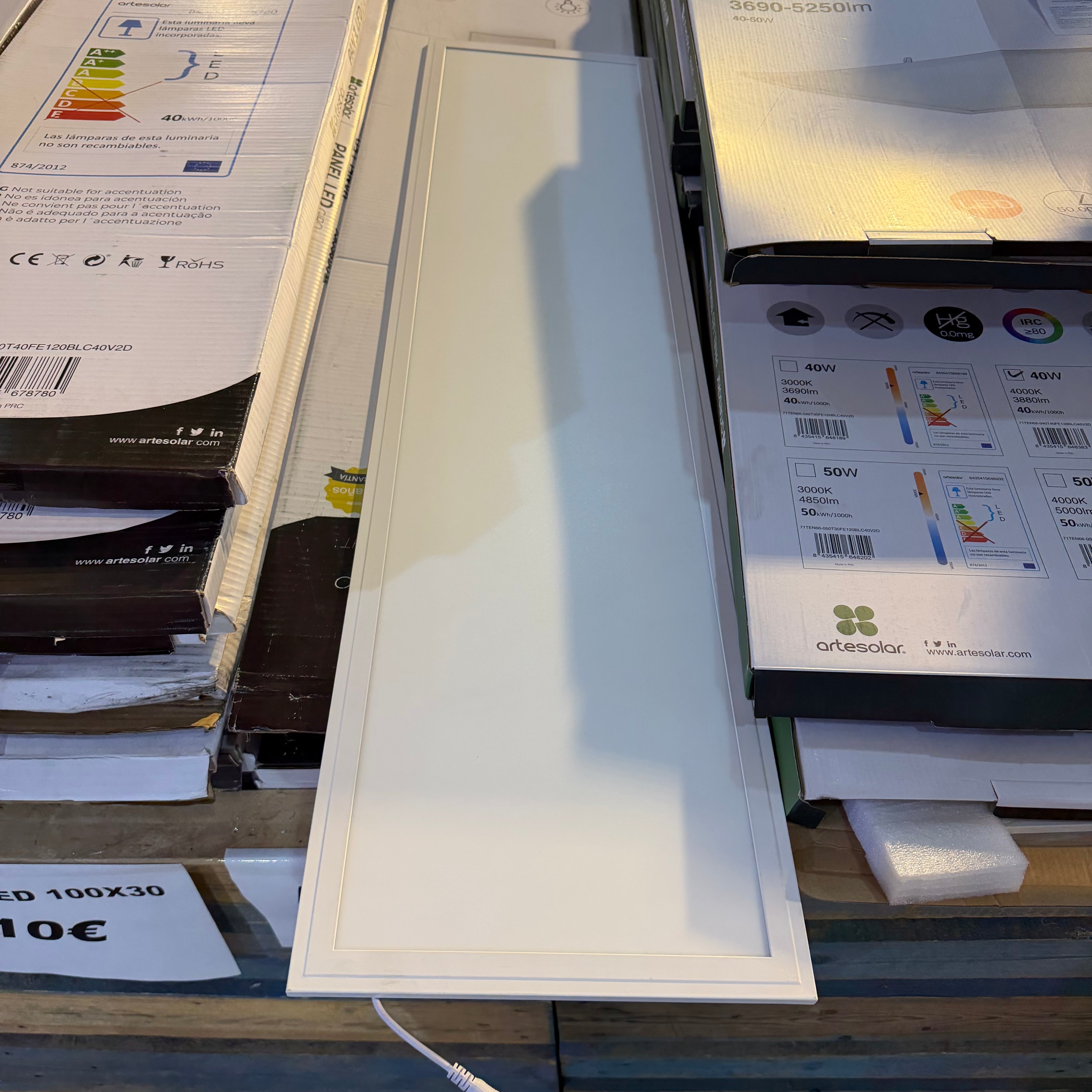 Panel led empotrado 120x30