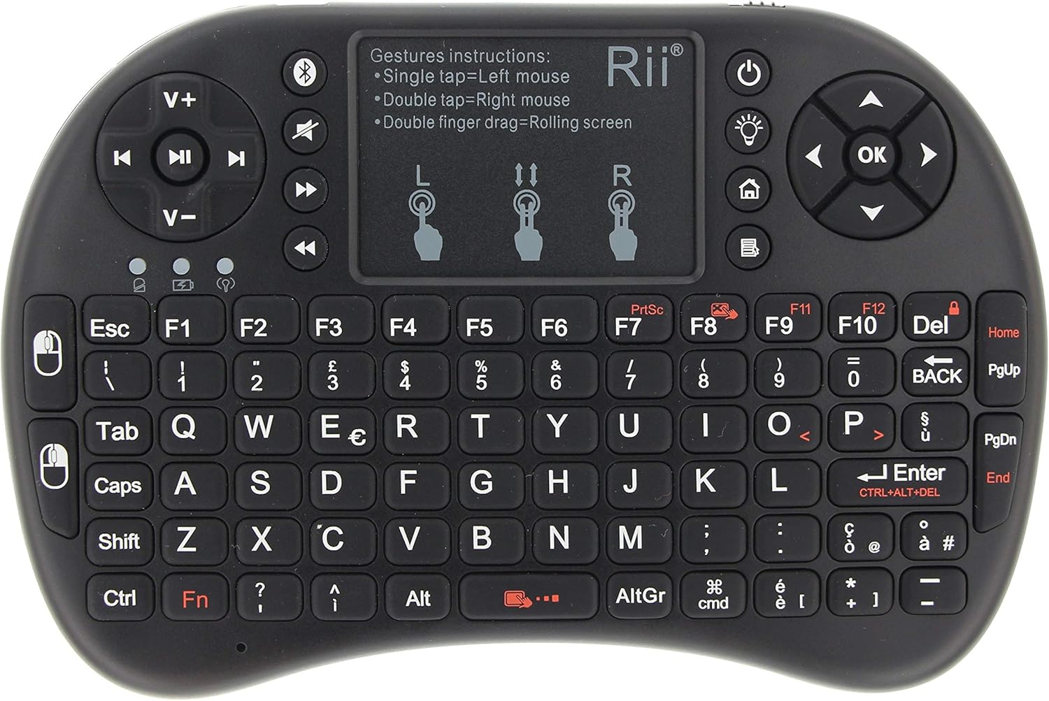 Mini Teclado Inalámbrico Con Bluetooth, Retroiluminación Y Pantalla Táctil