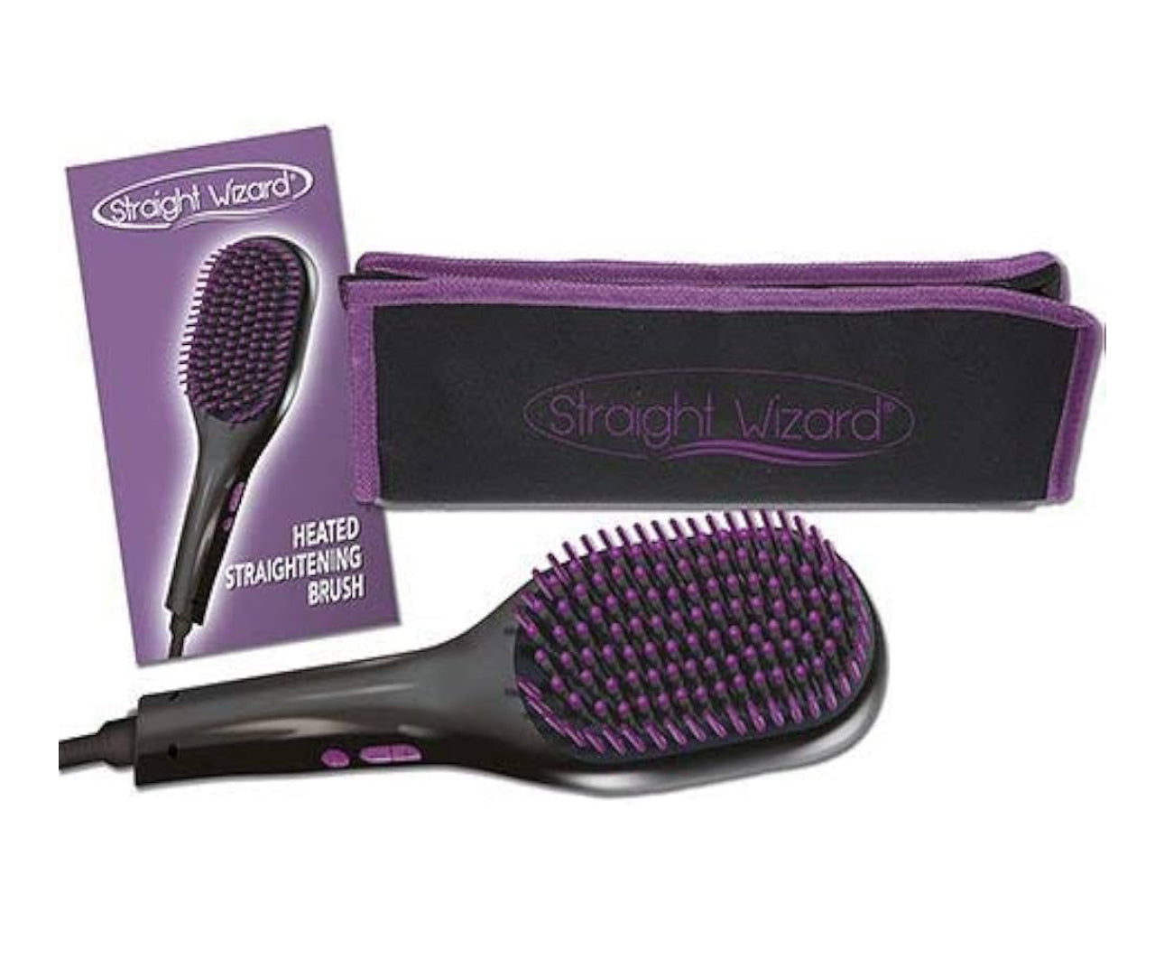 Cepillo Alisador Pelo Straight Wizard, Cerdas de cerámica y temperatura ajustable