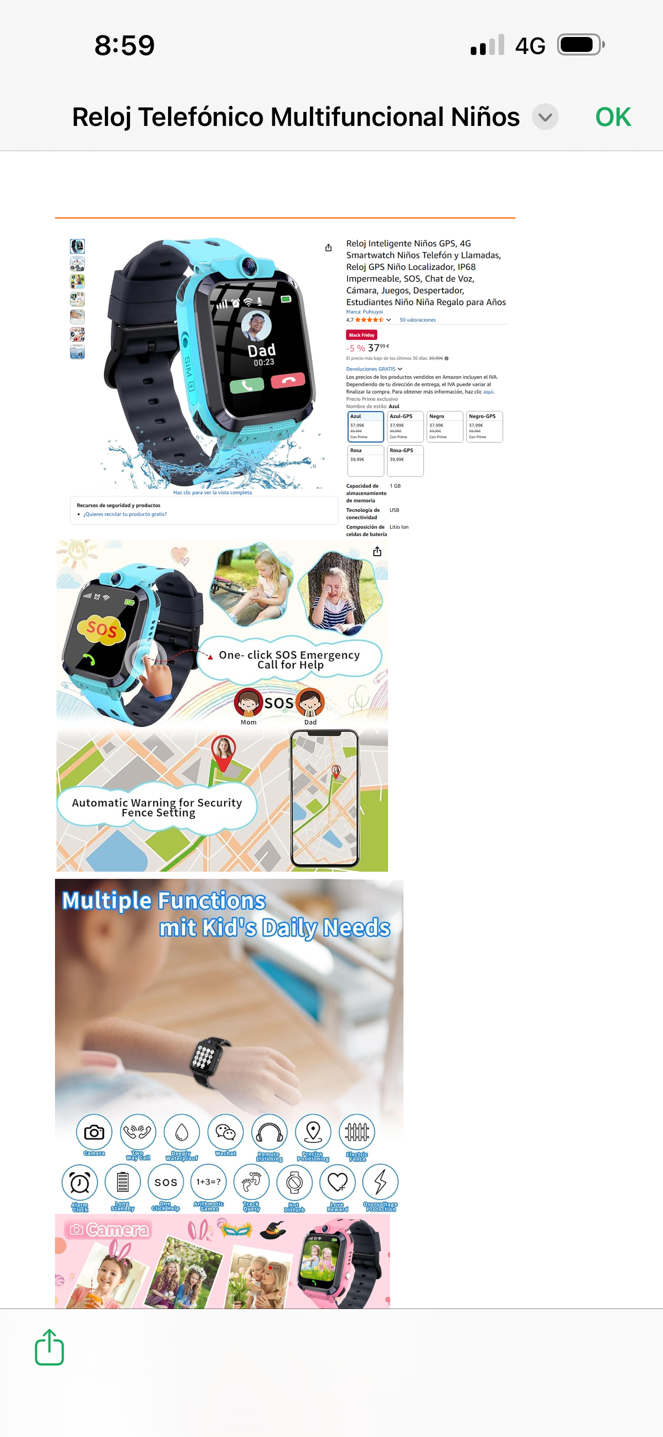 Reloj con GPS multifuncional