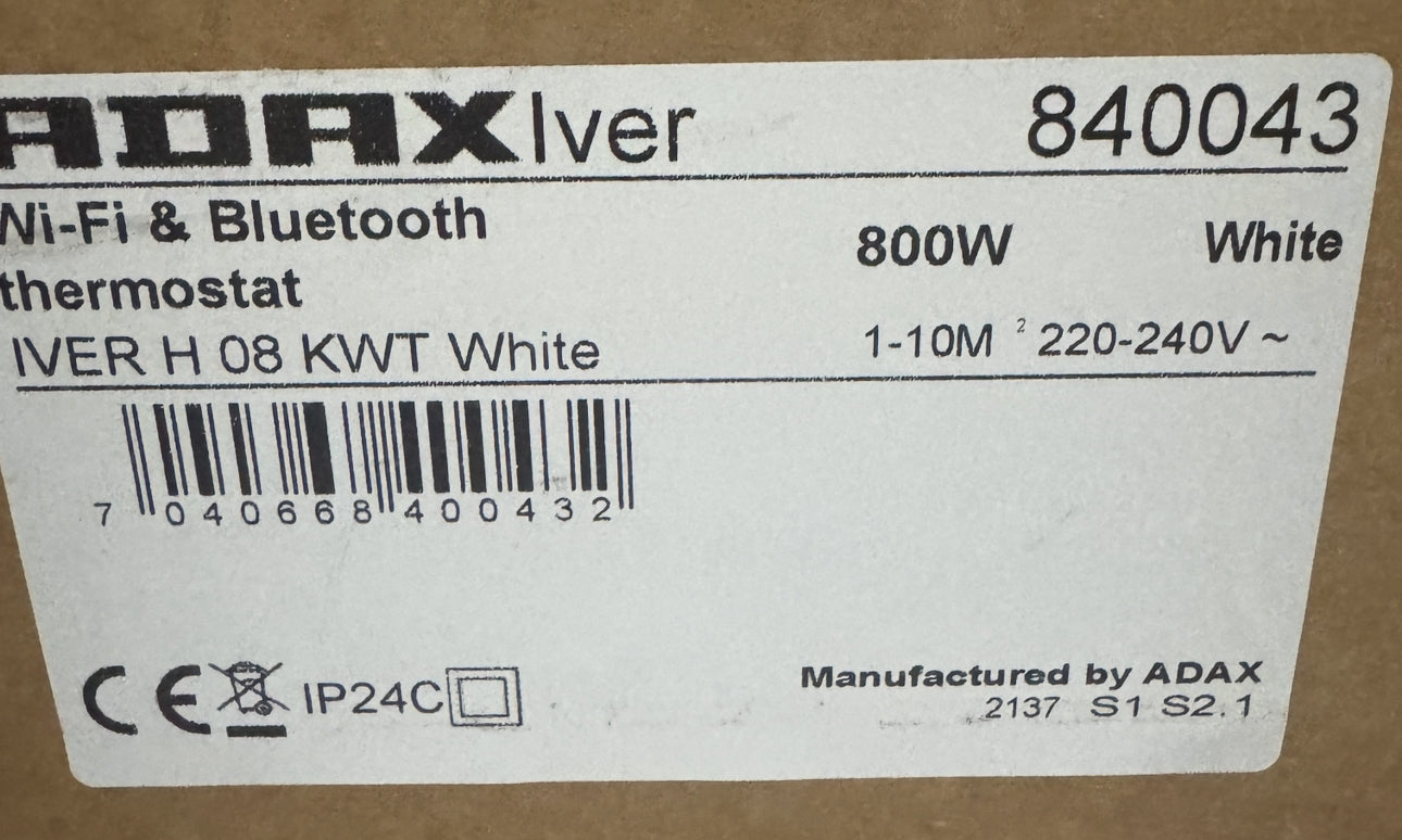 Radiador adax iver 800w blanco bajo consumo rectangular