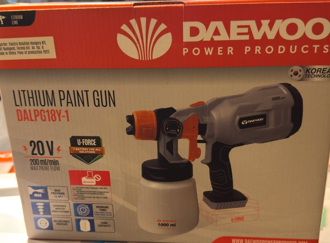 Pistola pintura DAEWOO DALPG18-1.
Con batería y cargador.