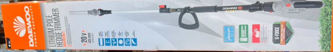 Cortasetos inalámbrico Daewoo DALPHT18-1 U-force con mango largo, batería y cargador