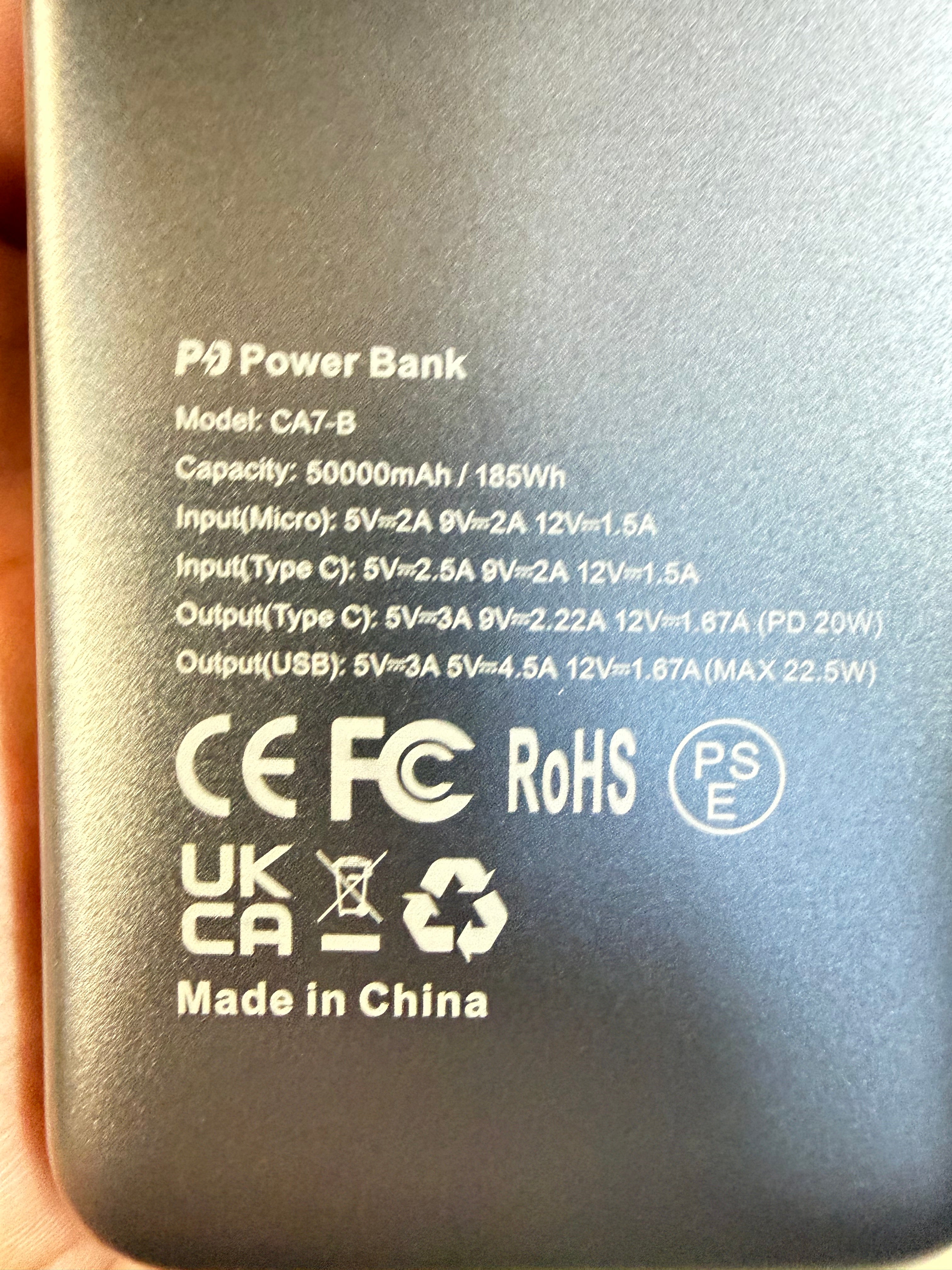 Power bank 50000 mil miliamperios