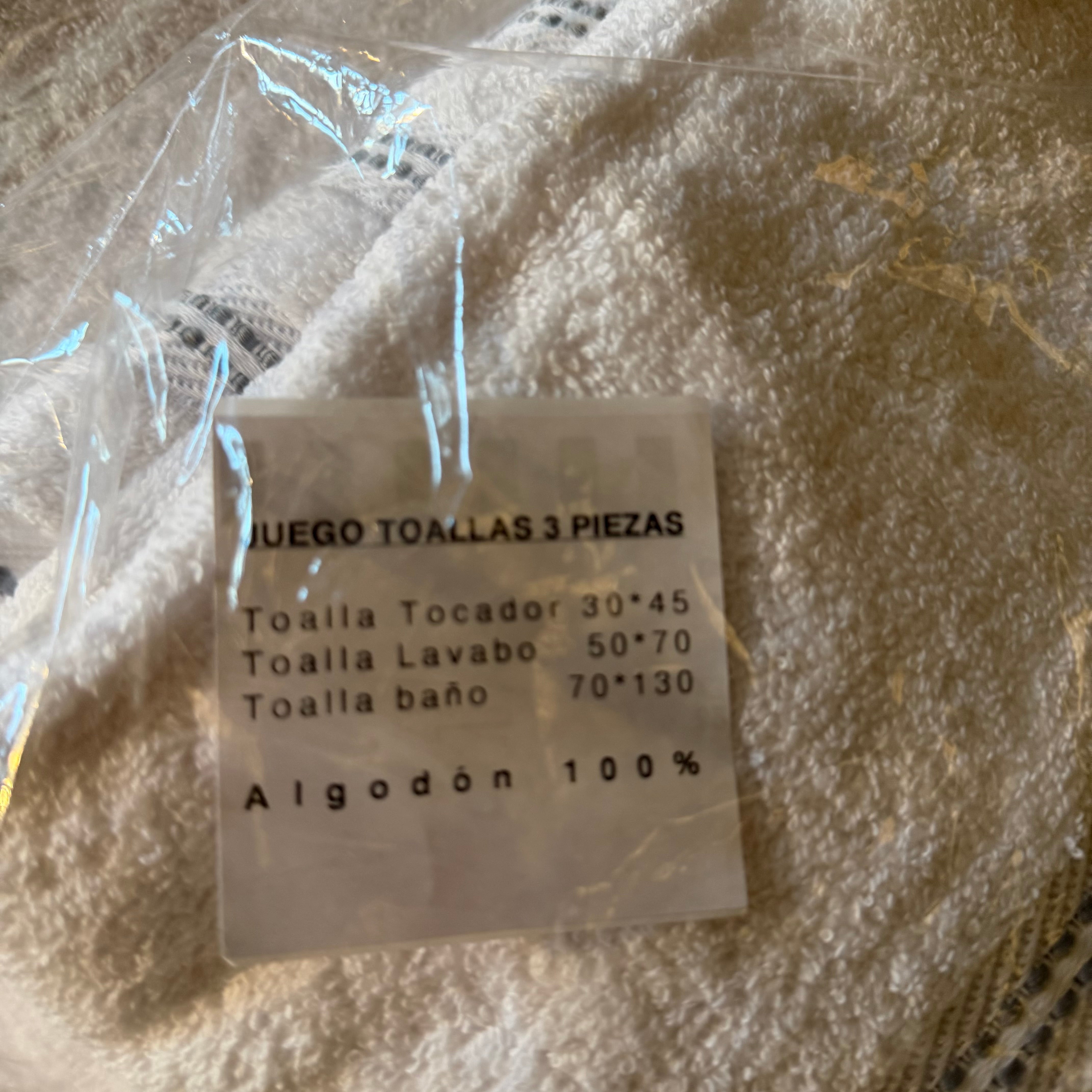 Lote 3 toallas 100% algodón
